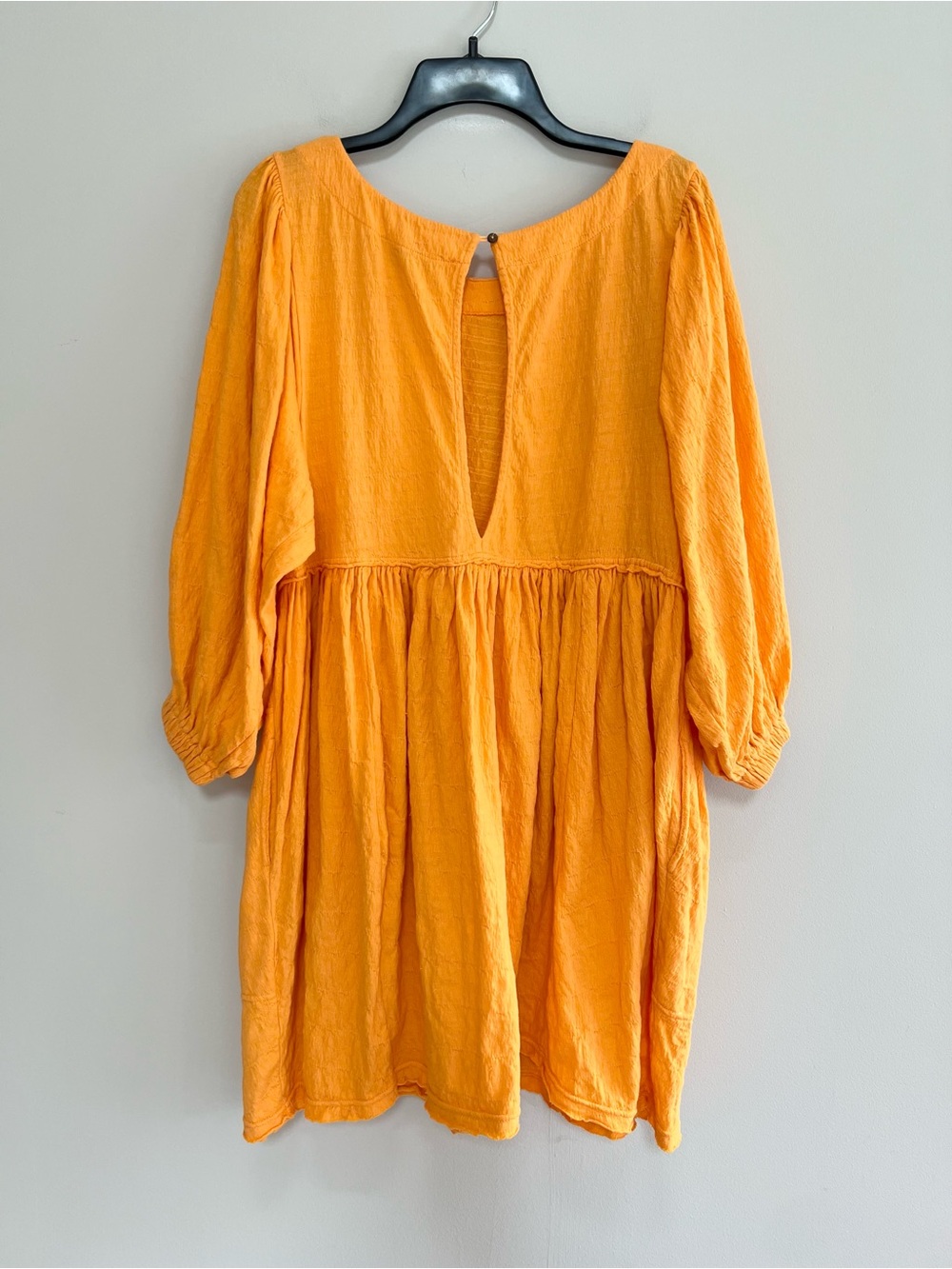 Free People Gauzy Long Puff Sleeve Oversized Pull-On Babydoll Mini Dress size XS - Picture 3 of 11
